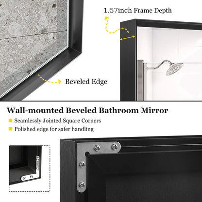 Gloss Black Bathroom Mirror