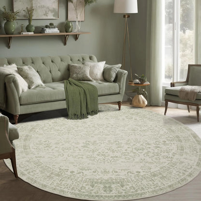 Flower Print  6ft Round Rug
