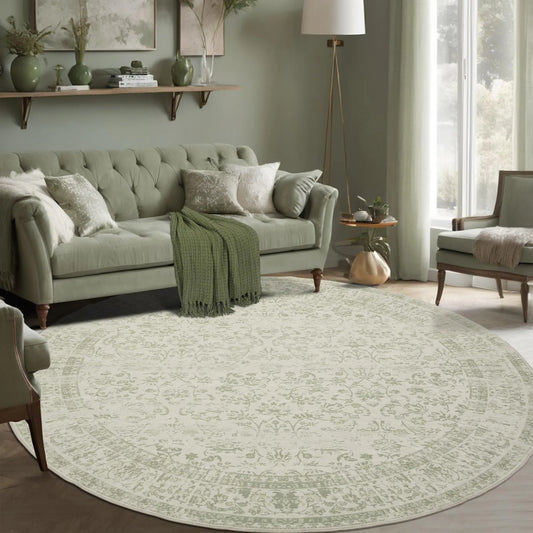Flower Print  6ft Round Rug